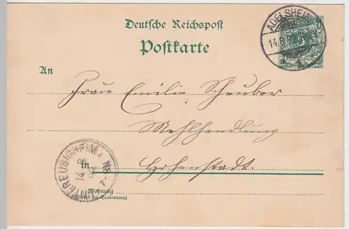 (58100) Ganzsache, Reichspost, Stempel Adelsheim 1899