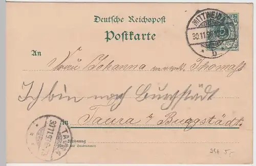 (58076) Ganzsache, Reichspost, Stempel Mittweida 1895