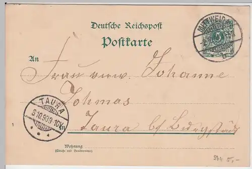 (58075) Ganzsache, Reichspost, Stempel Mittweida 1895