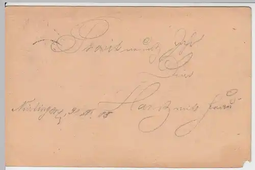 (58009) Ganzsache, Württemberg, Stempel Esslingen 1885