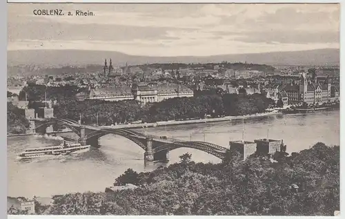 (57911) AK Koblenz, Pfaffendorfer Brücke, Kurfürstliches Schloss 1926