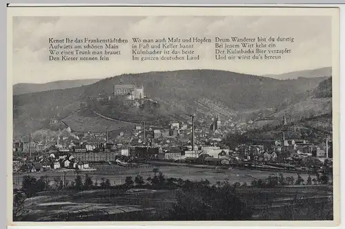 (57807) AK Kulmbach, Panorama mit Plassenburg, vor 1945