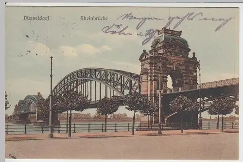 (57748) AK Düsseldorf, Rheinbrücke 1913