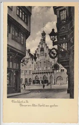 (57742) AK Frankfurt am Main, Römer, Blick vom Alten Markt 1938