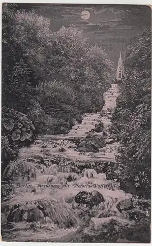 (57723) AK Berlin, Kreuzberg, Viktoriapark, Wasserfall, vor 1945