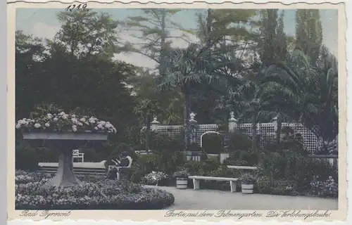 (57640) AK Bad Pyrmont, Palmengarten, Verlobungslaube 1929