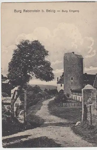 (57552) AK Raben, Burg Rabenstein, Eingang und Turm, vor 1945