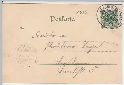 (57512) AK Sächs. Schweiz, Lilienstein, Bahnpost 1898