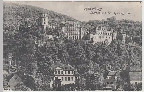 (57480) AK Heidelberg, Schloss, Blick von der Hirschgasse 1906