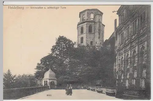 (57478) AK Heidelberg, Schlossaltan, achteckiger Turm, um 1905