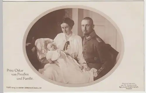 (57348) Foto AK Prinz Oskar von Preußen und Familie, bis 1918