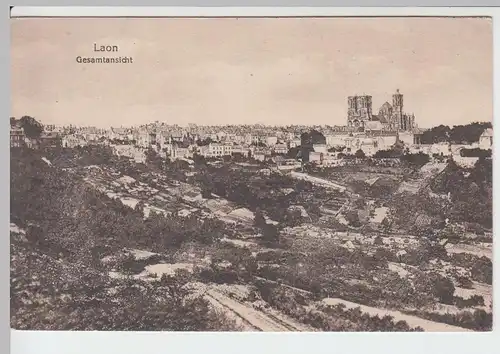 (57310) AK Laon, Panorama mit Kathedrale Notre Dame 1916