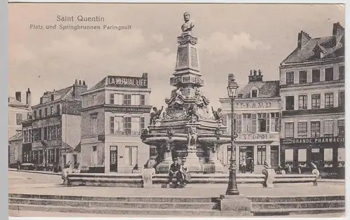 (57302) AK Saint-Quentin, Aisne, Fontaine Paringault, Place Lafayette, v. 1945