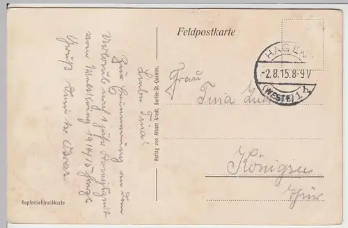 (57301) AK Gruß aus Saint-Quentin, Aisne, Rathausplatz, Hotel de Ville 1915