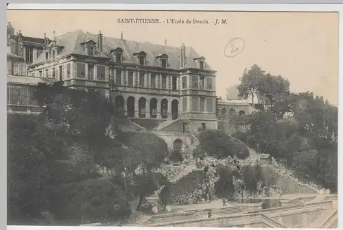 (57268) AK Saint-Étienne, Loire, L'Ecole de Dessin, vor 1945