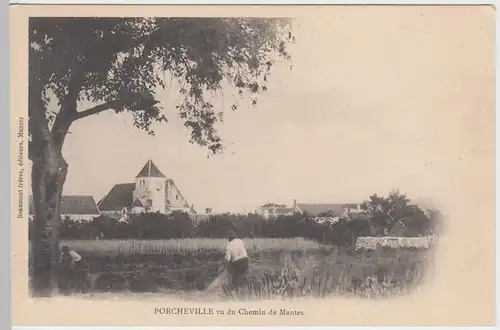 (57260) AK Porcheville, Eglise Saint-Severin-et-Saint-Fiacre, bis um 1905