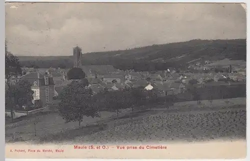 (57251) AK Maule, Ortsansicht, Kirche Saint-Nicolas 1912