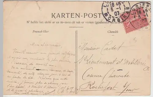 (57137) AK Militaria, Lorient, Kaserne, Soldaten, Quartier Frébault 1907