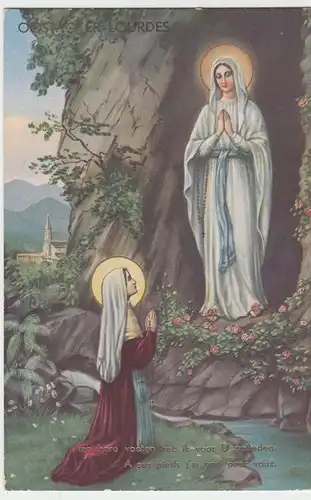 (57113) Künstler AK Lourdes, Marienerscheinung, Bernadette Soubirous