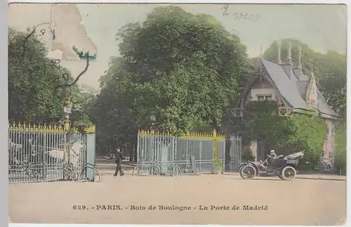 (57107) AK Paris, Bois de Boulogne, La Porte de Madrid 1910er