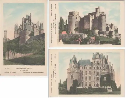 (57084) AK Montmort-Lucy, Schloss, Chateau, vor 1945, 3 Karten aus Serie 6
