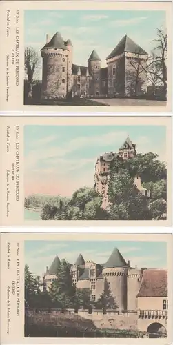 (57078) AK Chateau du Claud, Périgord, vor 1945, 3 Karten aus Serie 10