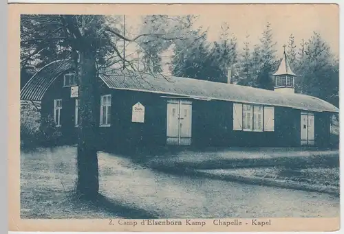 (57060) AK Militaria, Camp d'Elsenborn, Belgien, Kapelle, Chapelle, vor 1945