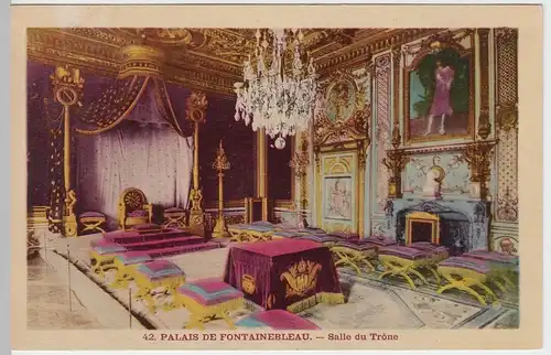 (57047) AK Chateaux de Fontainebleau, Thronsaal, Salle du Trone, vor 1945