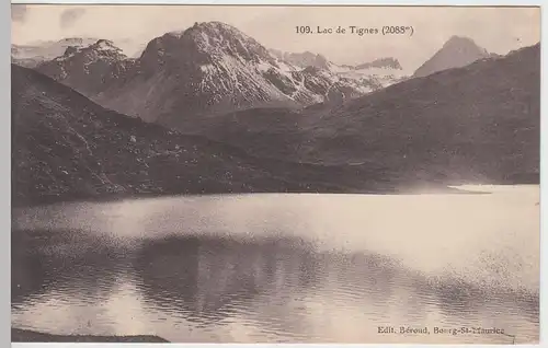 (57016) AK Lac de Tignes, Blick über den See, vor 1945