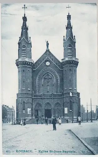 (56990) AK Roubaix, Eglise St-Jean-Baptiste, vor 1945