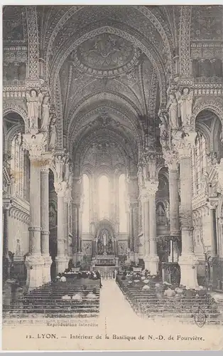 (56982) AK Lyon, Intérieur de la Basilique de N.D. de Fourvière, 1906