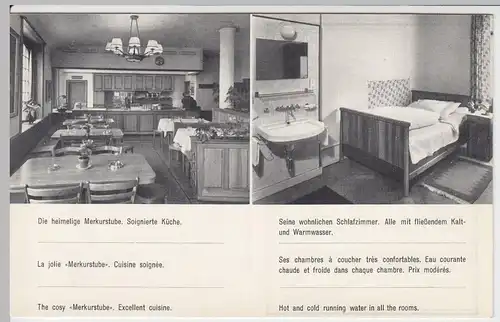 (56952) AK Basel, Hotel Merkur, Werbekarte