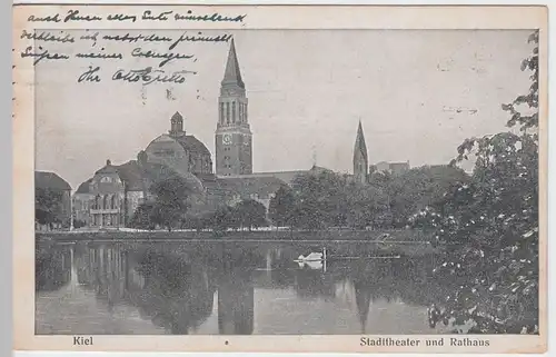 (56792) AK Kiel, Stadttheater und Rathaus, 1920