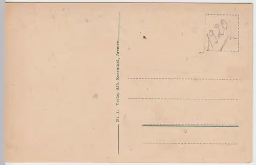(56789) AK Bremen, Gesamtansicht an der Weser, 1920