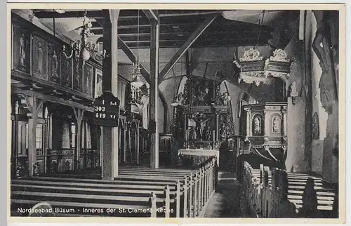 (56781) AK Nordseebad Büsum, Inneres d. St. Clemens Kirche, 1939