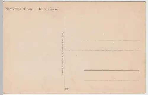 (56780) AK Nordseebad Borkum, Sturmecke, vor 1945