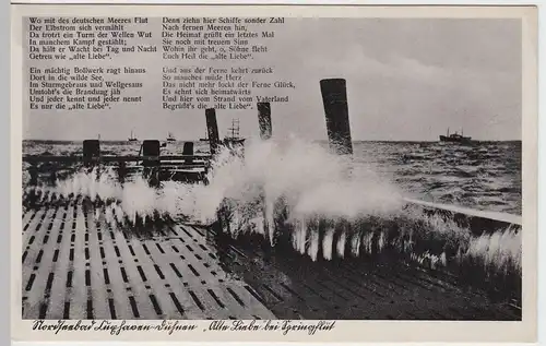 (56772) AK Nordseebad Cuxhaven-Duhnen, Alte Liebe bei Springflut, 1938