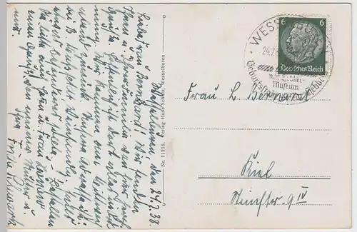 (56636) AK Wesselburen, Panorama, 1938