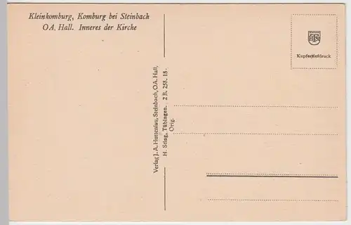 (56625) AK Kleinkomburg, St. Ägidius, Inneres, vor 1945