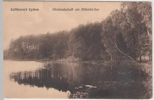 (56594) AK Lychen, Uferlandschaft am Stübnitz See, 1917
