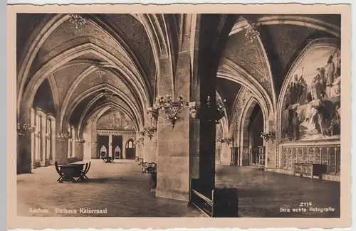 (56521) Foto AK Aachen, Rathaus, Kaisersaal, vor 1945