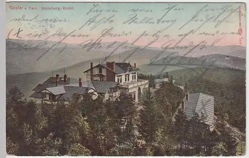 (56441) AK Goslar, Steinberg Hotel, 1909