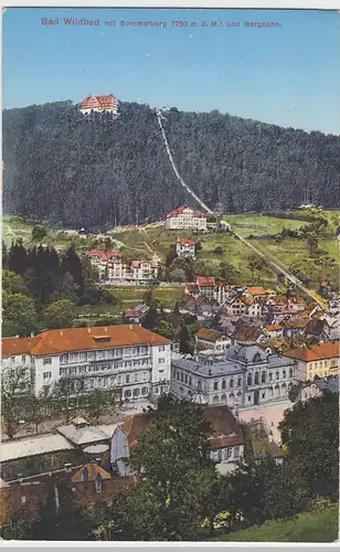 (56427) AK Bad Wildbad, Totale m. Sommerberg u. Bergbahn, 1935