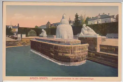 (56412) AK Baden-Baden, Josephinenbrunnen i.d. Gönneranlage, vor 1945