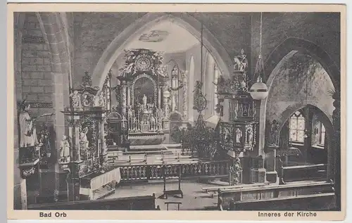 (56405) AK Bad Orb, Inneres der Kirche, vor 1945