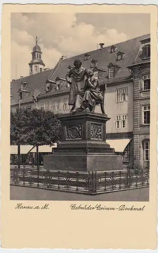 (56383) AK Hanau, Gebrüder Grimm-Denkmal, 1935