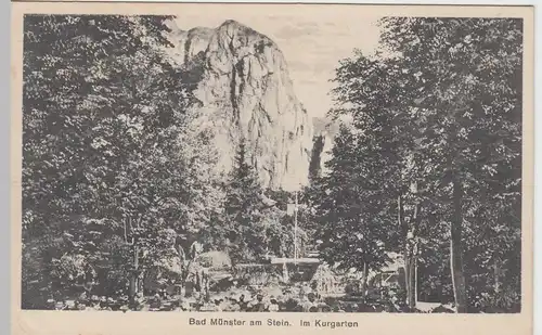 (56359) AK Bad Münster am Stein, Im Kurgarten, vor 1945