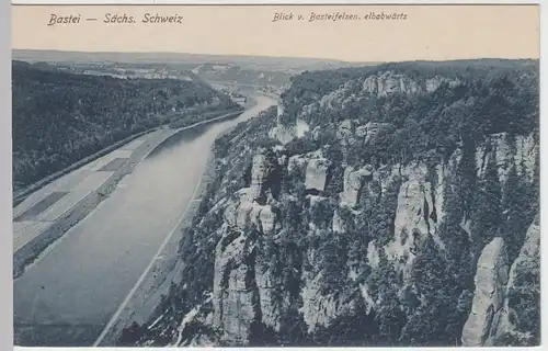 (56305) AK Sächsische Schweiz, Bastei, Blick vom Basteifelsen vor 1945