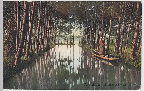 (56287) AK Spreewald, Zschapigk-Kanal, 1909