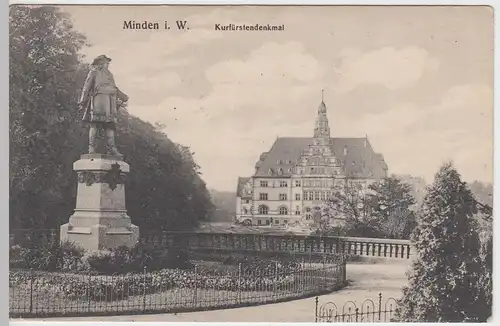 (56252) AK Minden, Kurfürstendenkmal, Feldpost 1916